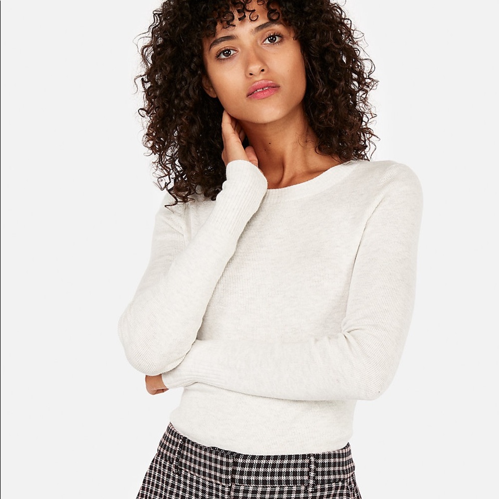 Express Fitted Crew Neck Sweater